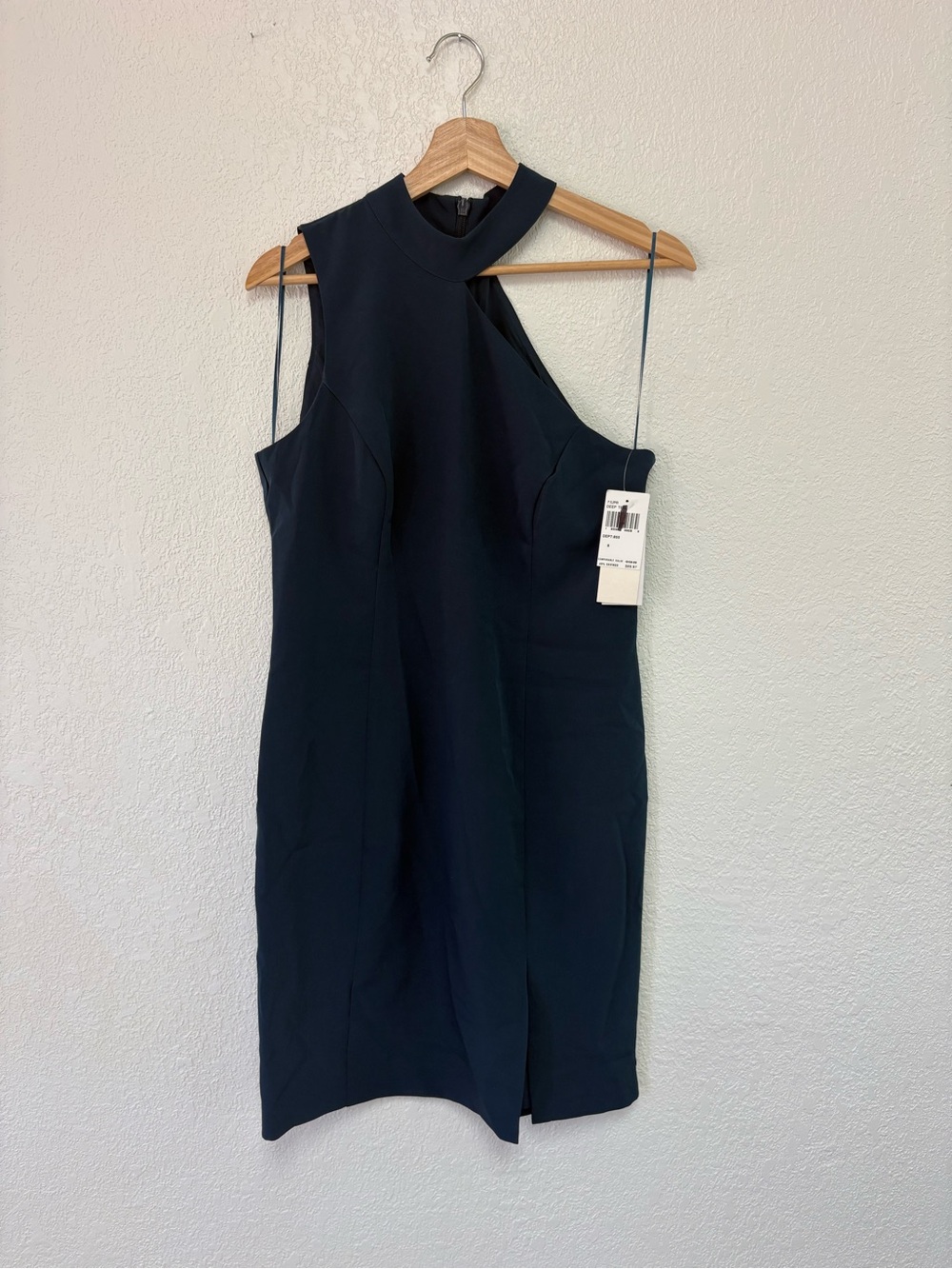 French Connection Dark Navy One-Shoulder Sheath Dress